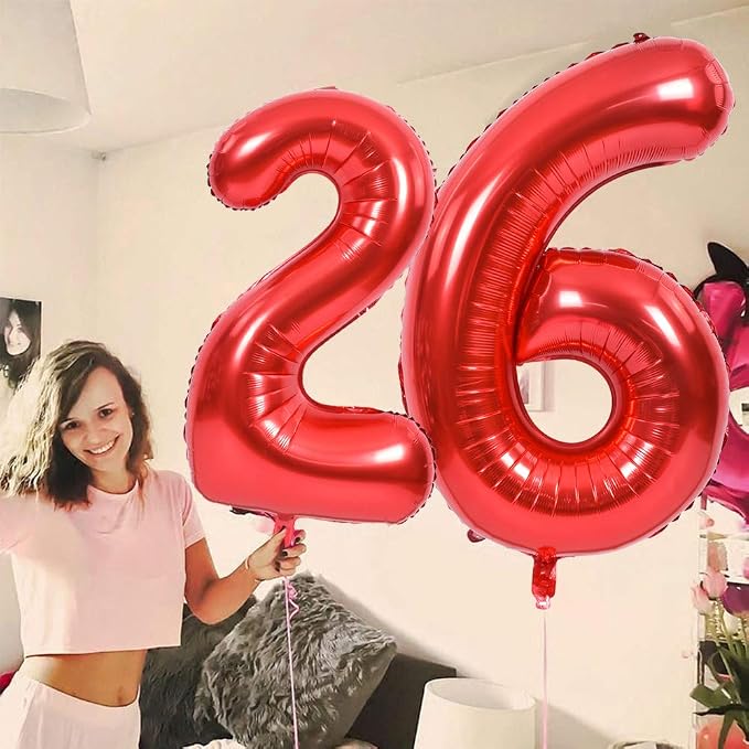 TONIFUL 40 Inch Red Number 2 Balloons Large Foil 2nd Birthday Decorations | Red - Image 4