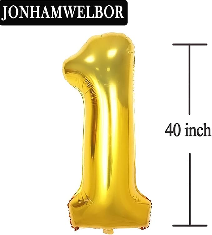 Jonhamwelbor 17 Number Balloons Gold Big Giant Jumbo Number 17 Foil Mylar - Image 2