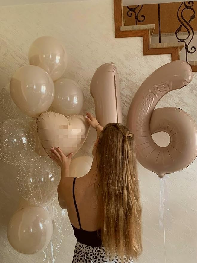 Light Brown Number 9 Balloon 40 inch, Light Brown Birthday Party Decorations | - Image 4