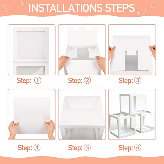 Transparent Wedding Balloon Boxes 3PCS White Bride to Be Balloon Boxes - Image 7