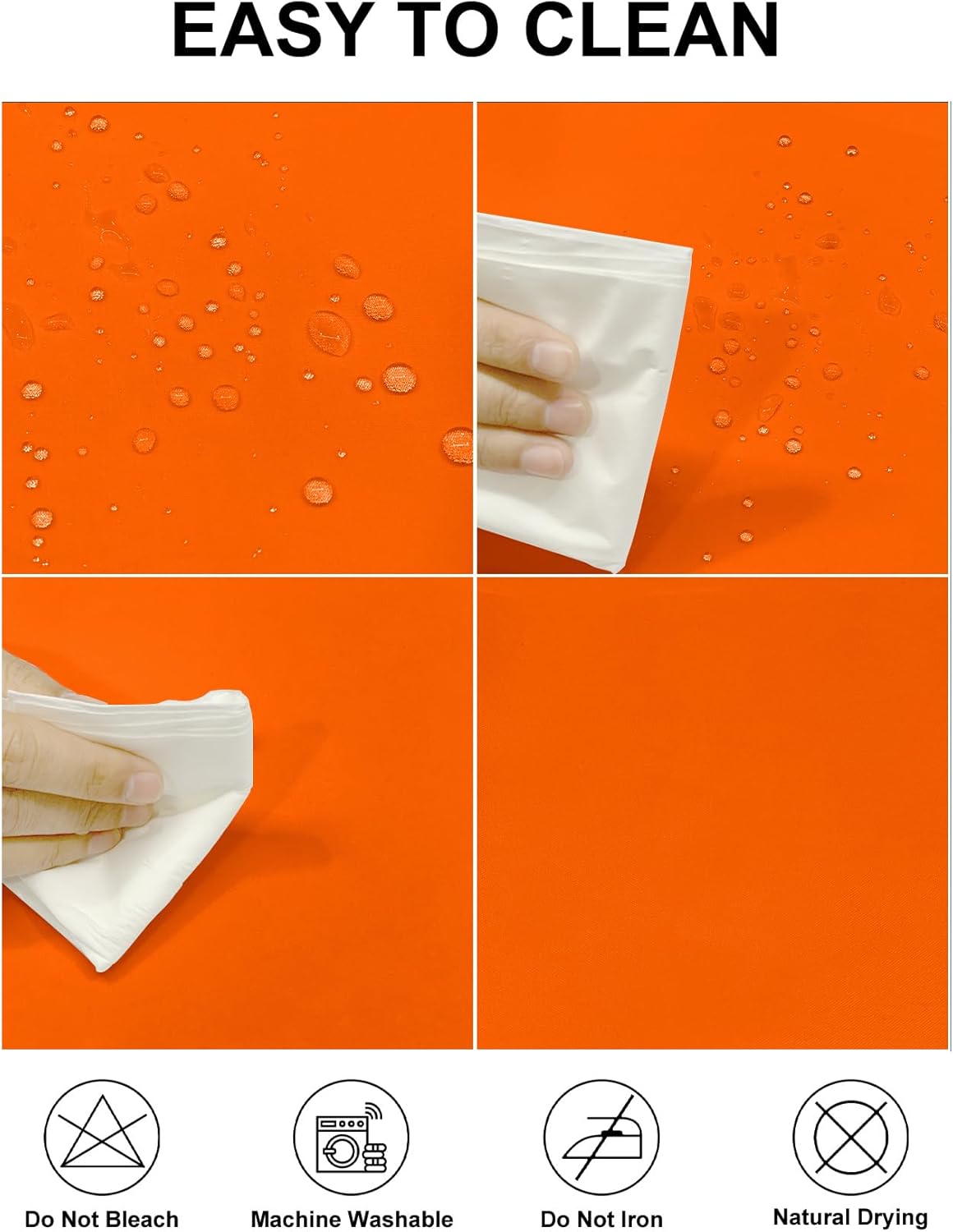 Fokitut 2 Pack Waterproof Round Tablecloth, 90 Inch, Stain Resistant and Wrinkle Polyester Table Cloth, Fabric Table Cover for Kitchen Dining, Wedding, Party, Holiday Dinner-Orange
