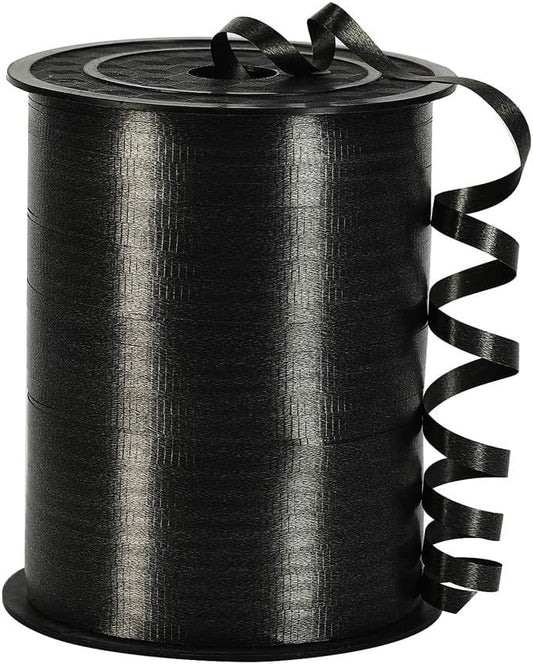 Black Curling Ribbon, 3/16 inch x 500 Yard Crimped Black Curling Ribbon by PendantofLuck