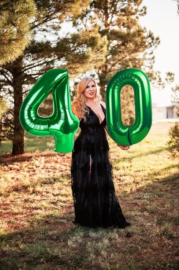 Number Balloons 40 Balloon 40 inch Dark Green - Image 4