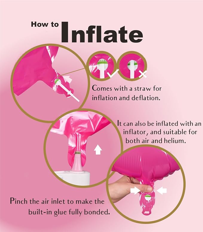 SUWEN 40 Inch Large Hot Pink 24 Number Balloons Big Foil Helium Number Balloons - Image 5