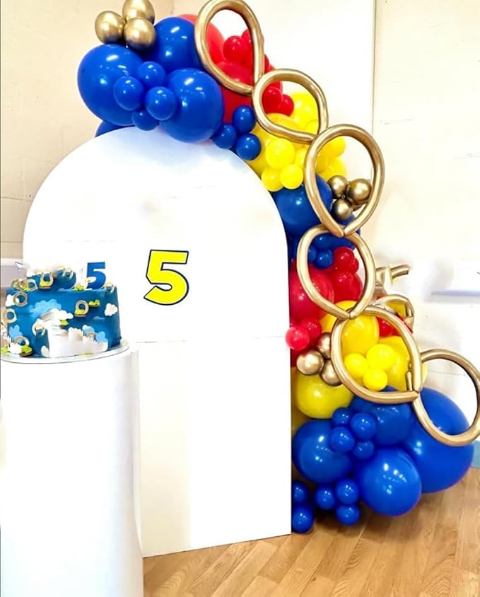 Red Blue Yellow Balloon Garland Arch Kit - Image 4