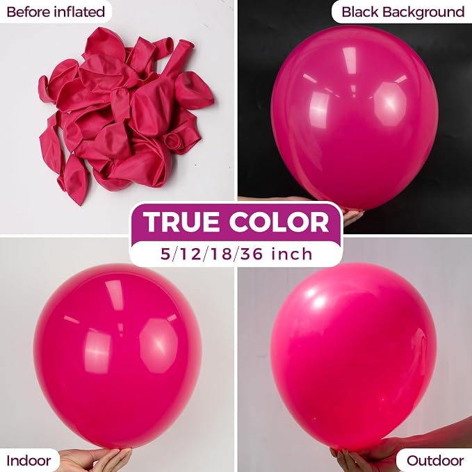 Bezente Hot Pink Balloons 18 Inch 30 Pack Latex Large Thick | Hot Pink Big - Image 2