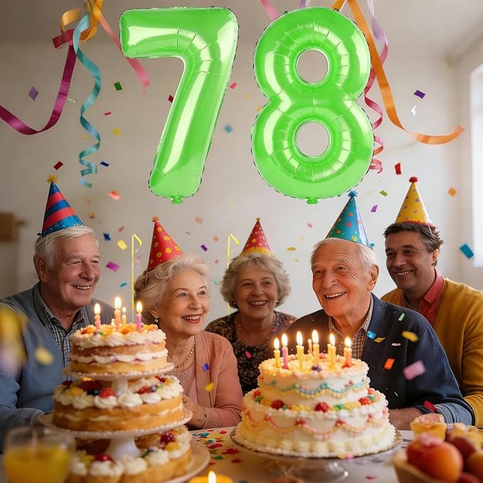 40 Inch Number 78 Balloons for 78th Birthday Party Decorations, 0-100 Fruit - Image 2