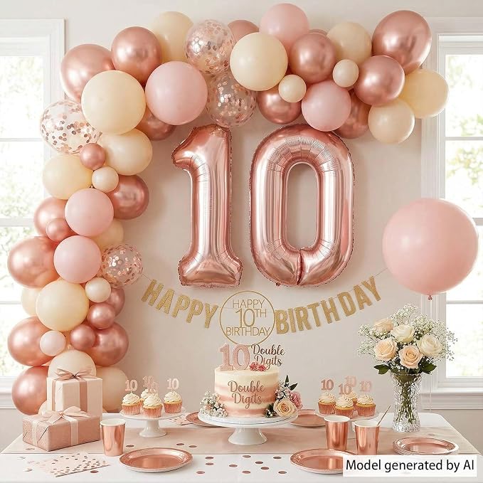 Rose Gold Number 0 Balloon 40 Inch, Glossy Foil - Image 6