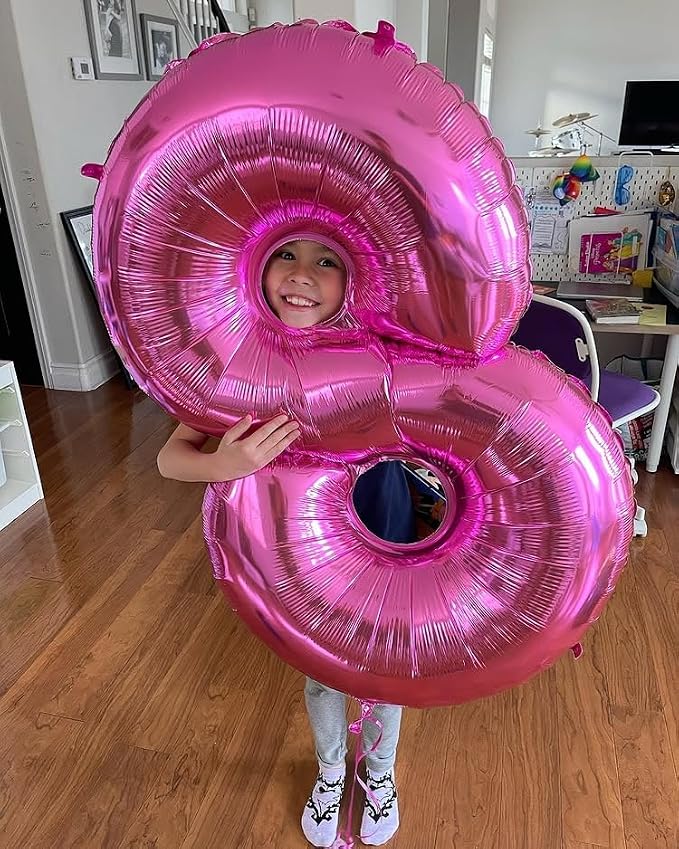 1 Balloon - Pink Birthday Number Balloons, 40 Inch Decorations Men Women | Pink - Image 2