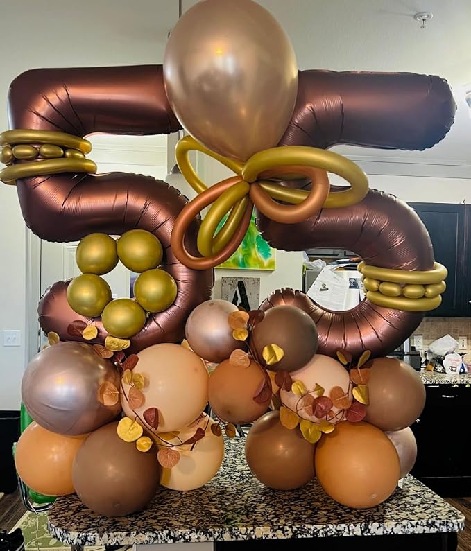 Number Balloons 40 Inch Coffee 0 Balloon - Image 4
