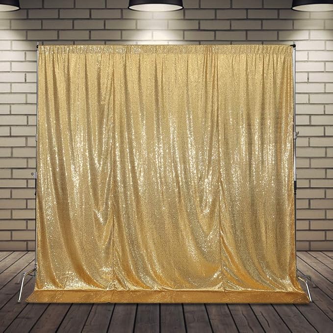 SquarePie 7x7ft Gold Sequin Backdrop, High Density Non-Transparent Glitter - Image 8
