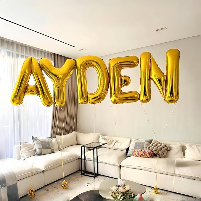 40 Inch Gold Alphabet Balloons, Large Mylar Self-Inflating Custom Letter Q Decor - Image 7