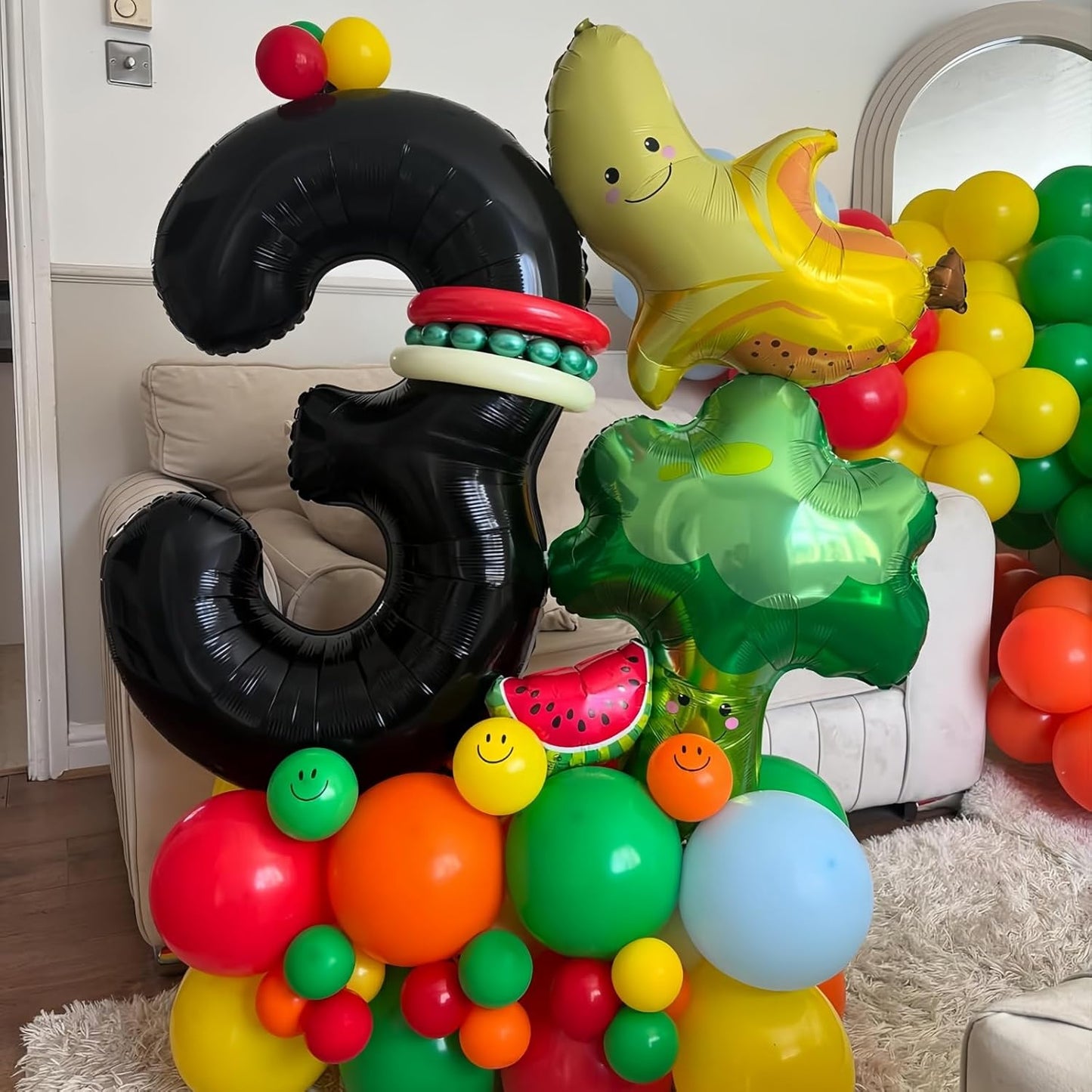 Black 1 Balloon Number,40 Inch Number 1 Balloon Large Black 1 Foil Mylar Helium Balloon for Birthday Party Decorations