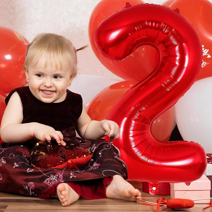 Red Number 21 Balloons, 40 Inch Big Large Foil Number Balloons, Jumbo Giant - Image 3