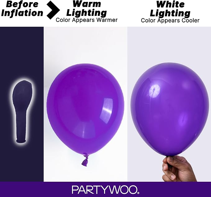 PartyWoo Dark Purple Balloons 99pcs Royal Purple Color 36 18 12 10 5 Inch | 36 - Image 4