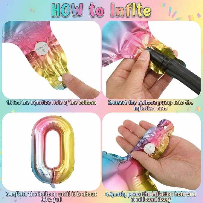 Rainbow Ombre Number 20 Balloon 40 Inch Pastel Foil - Image 5