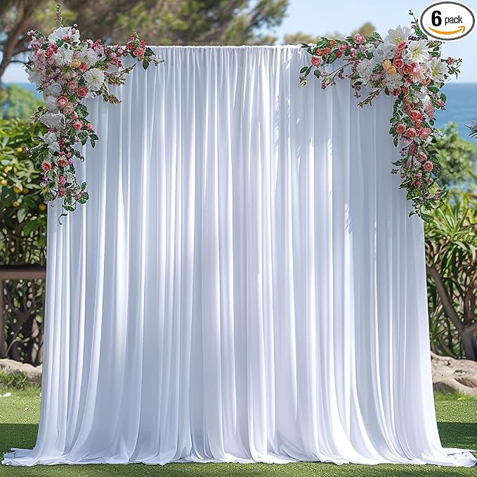 30x10ft Wrinkle Free White Backdrop Curtain by ESGOTBME