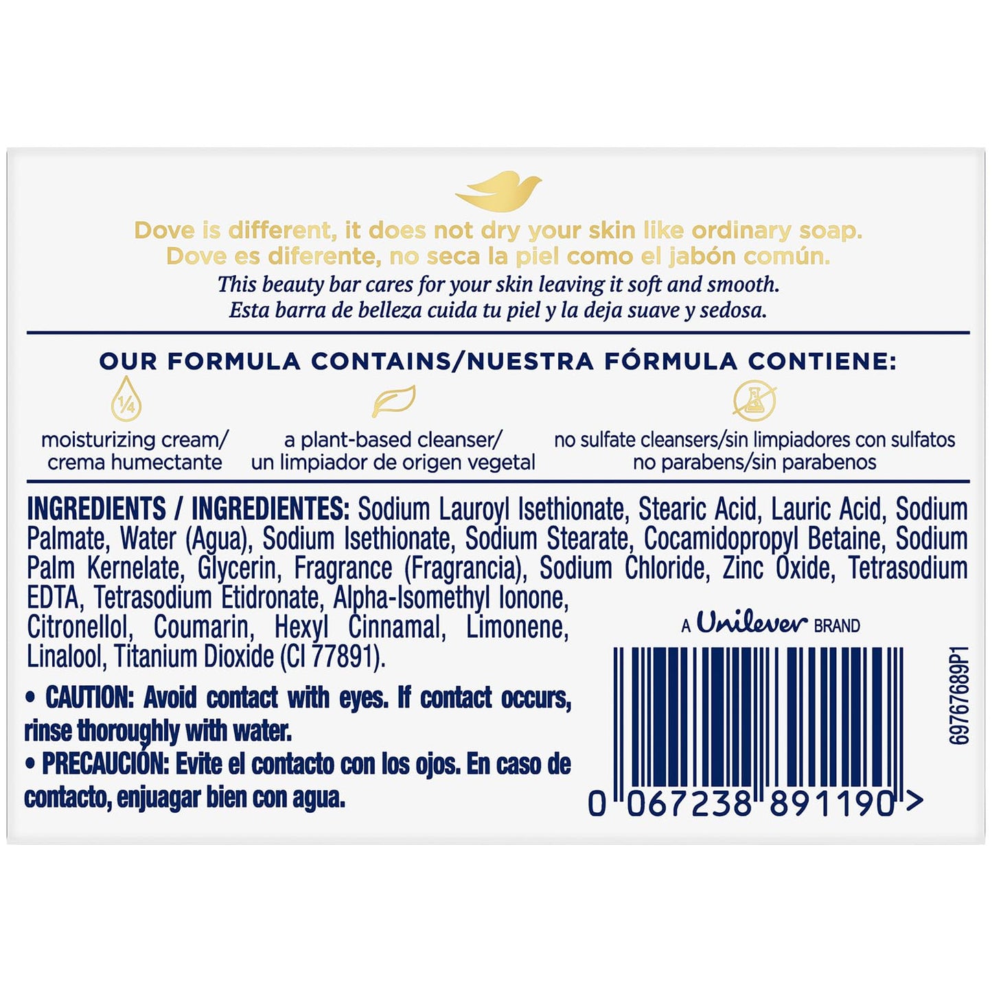 Dove Soap, Original Beauty Bar 3-Pack – 3-in-1 Moisturizing Face, Body & Hand Soap, 4.75 Oz Ea