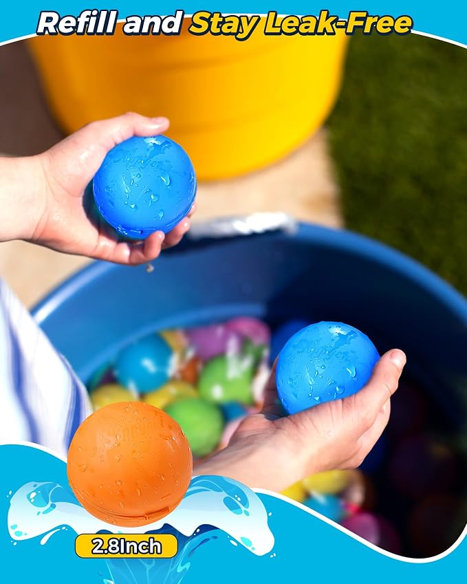 12Pcs Reusable Water Bomb balloons, Summer Toy Water Toy - Image 5