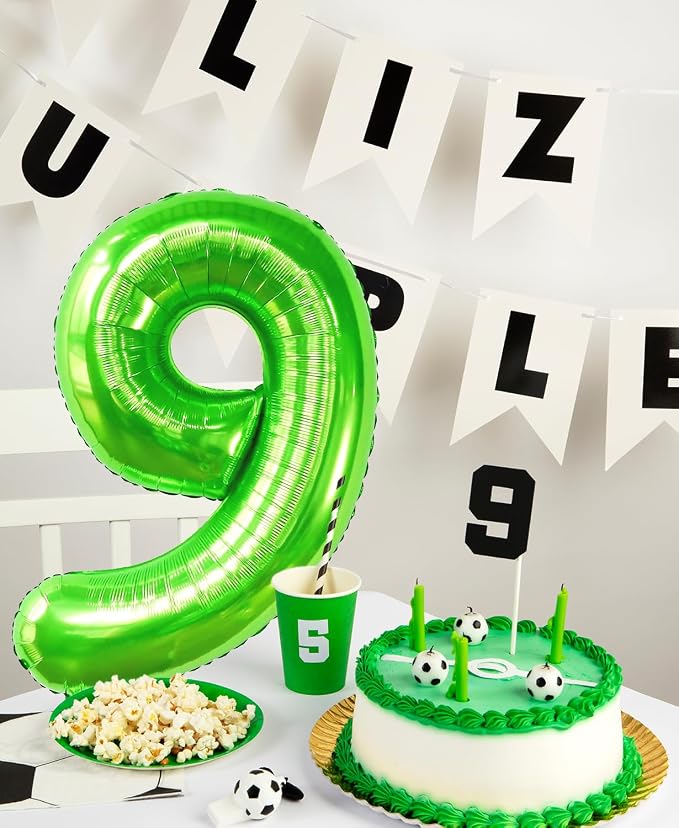 40 inch Number Balloon 0-9 Green Large Number 9 Balloons, Digital Balloons - Image 3
