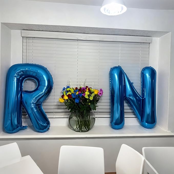 Letter G Balloon 40 Inch Blue, Giant Alphabet Foil Balloon, Big Mylar Party - Image 3
