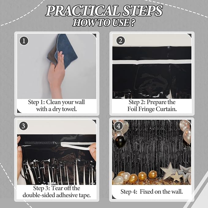 DECOCKRAT 3 Pack Foil Fringe Backdrop - Image 2