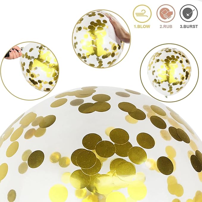 60 Pieces Balloons Red and Gold, 12 Inch Ruby Red Metallic Chrome Gold Pearl - Image 3