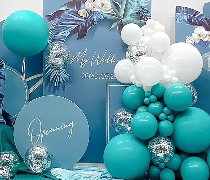 10 Inch Teal Blue Balloons - Image 3