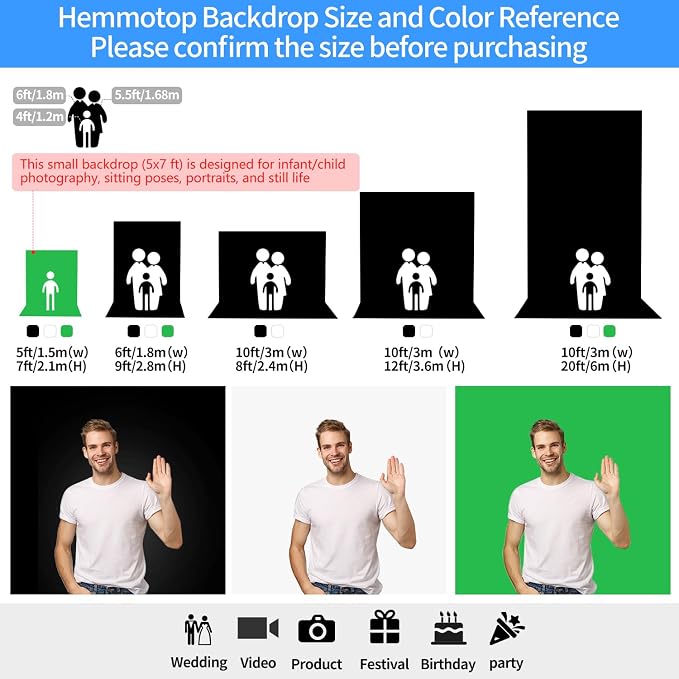 Hemmotop Photo Backdrop, Photography Background Backdrops | Polyester Fabric - Image 3