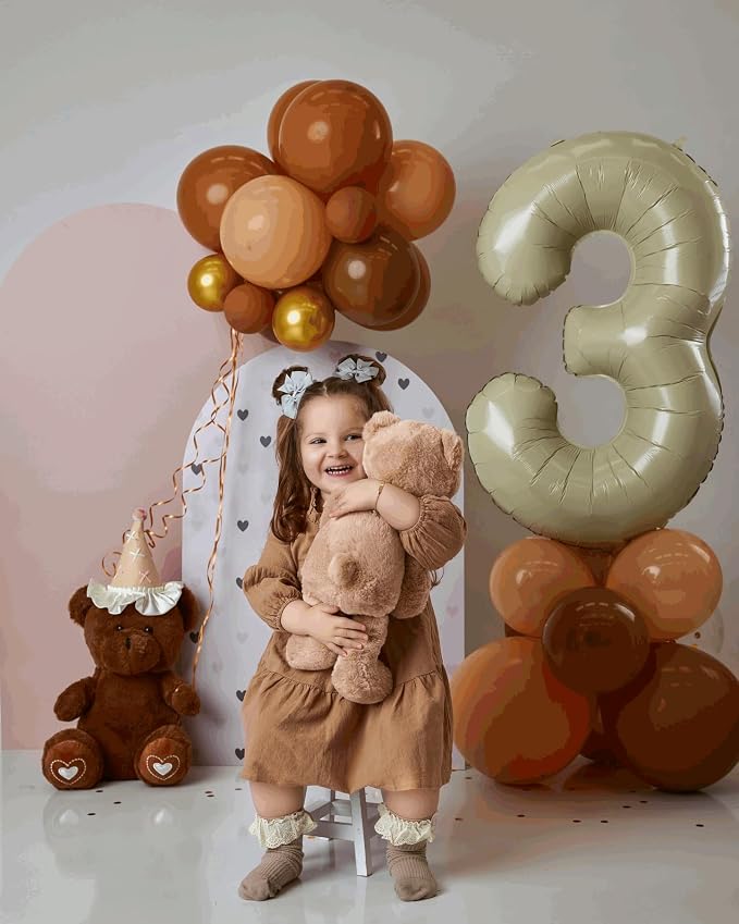 4 Balloon - Cream Birthday Number Balloons, 40 Inch Decorations Men Women | - Image 9
