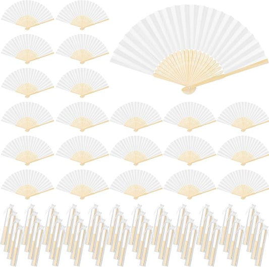Aodaer 72 Pieces White Folding Fans by Aodaer