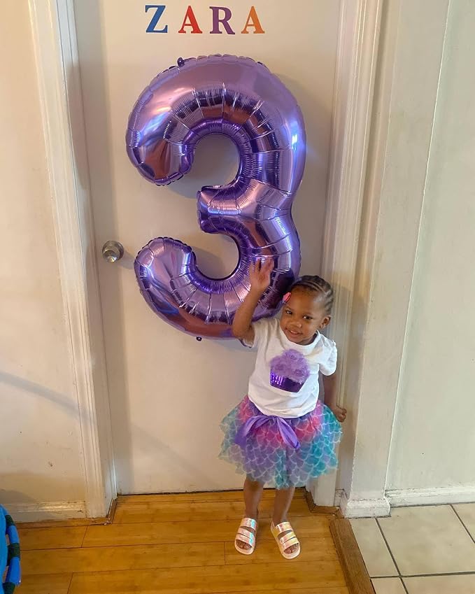 2 Balloon - Purple Birthday Number Balloons, 40 Inch Decorations Men Women | - Image 9