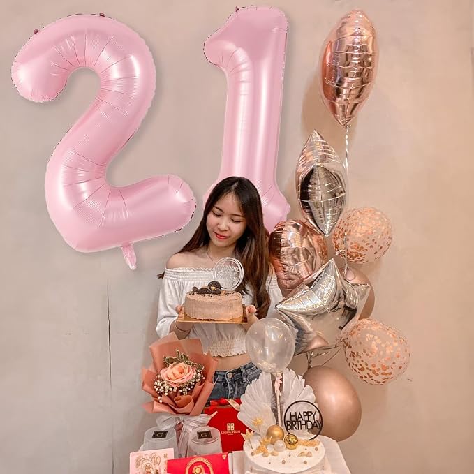 Light Pink 9 Balloon, 40 Inch Large Pastel Pink Foil Helium Number Balloons 0-9 - Image 6