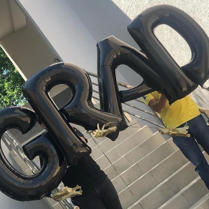 Black Letter D Balloons, D Balloon 40 Inch D Balloon Letter - Image 3