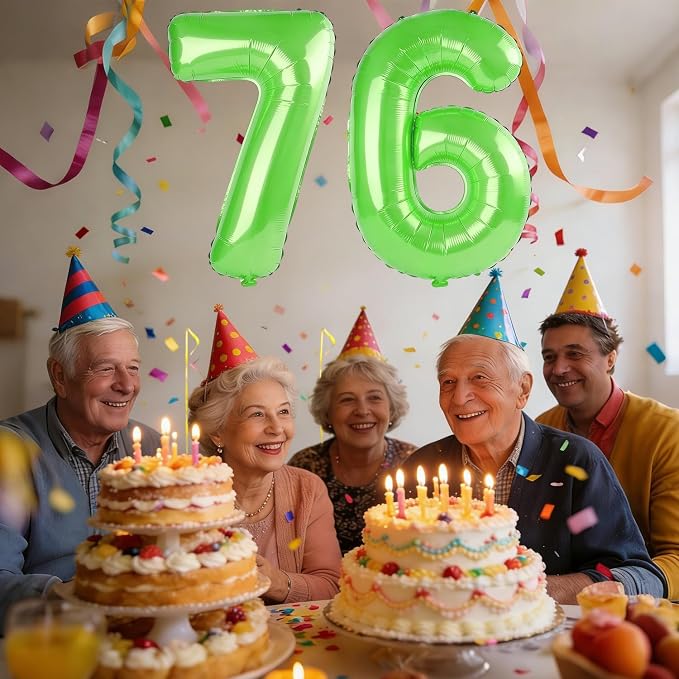 40 Inch Number 76 Balloons for 76th Birthday Party Decorations, 0-100 Fruit - Image 2