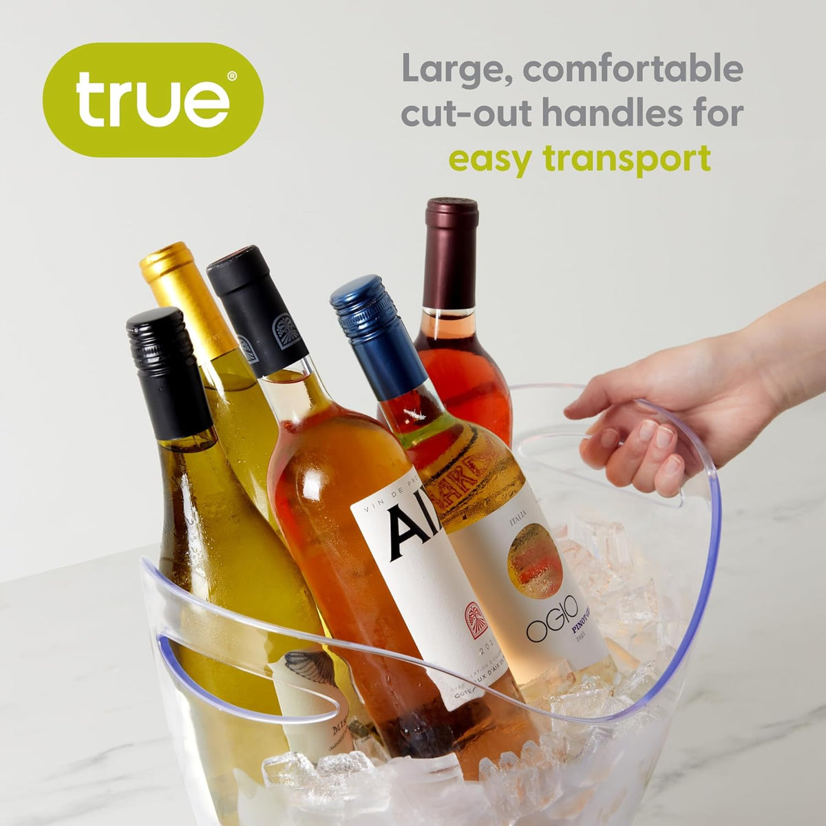 True Chill Acrylic Ice Buckets for Parties and Drinks, 2.11 Gallons (8 Liters) Wine Beer Champagne Bucket, Beverage Tubs Hosting Essentials, Set of 1