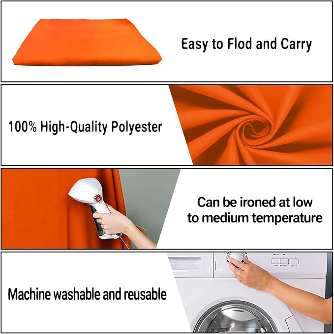 Orange Photography Backdrop for Photoshoot, Fabric 8x10ft | Polyester Studio - Image 7