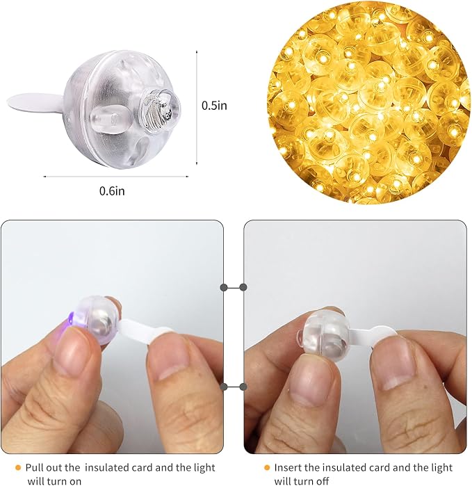 Aogist 50 PCS Warm White Balloon Lights, Waterproof Mini Spotlight Long Standby - Image 3