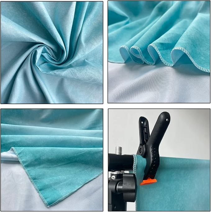 5x7ft Aqua Abstract Solid Photography Backdrops Gradient Portrait Photo Booth - Image 4