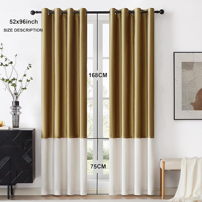 BULBUL Luxury Ivory Gold Curtains 96 inches - Image 6