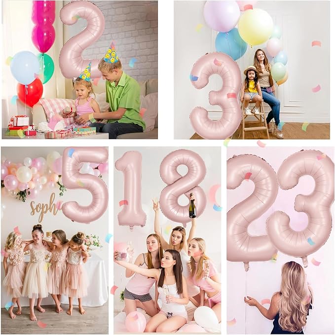 40 inch Pink Number Balloon Light Pink 3 Balloon Number 3 Balloon - Image 3