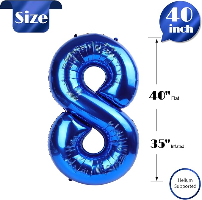Blue Number 8 Balloon 40 Inch - Image 5