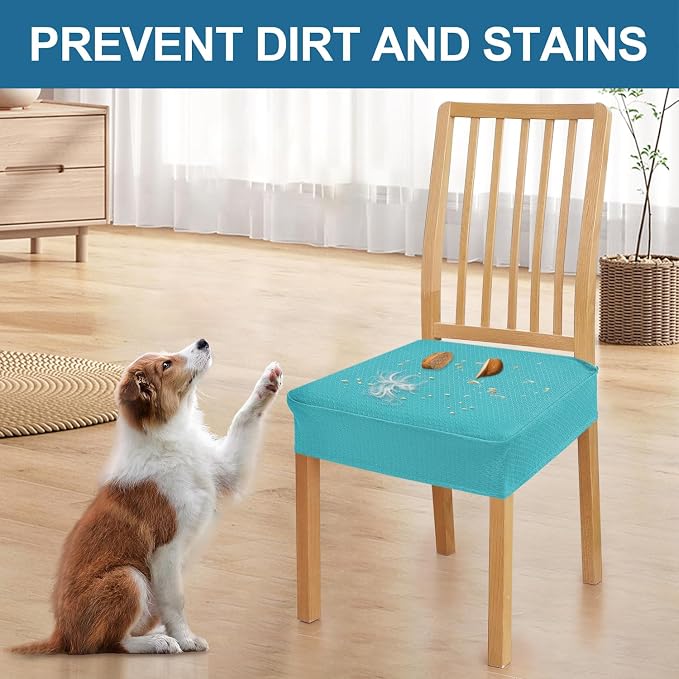 Smiry Waterproof Seat Covers for Dining Room Chairs, No Rear Covers | Stretch - Image 7
