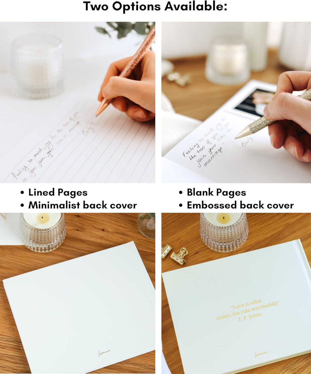Lamare Wedding Guest Book – Polaroid Guest Book for Wedding Reception, Baby Shower, Birthday, Bridal Shower and Special Event Guestbook – A Stylish Sign in Book for Party - Blank Page