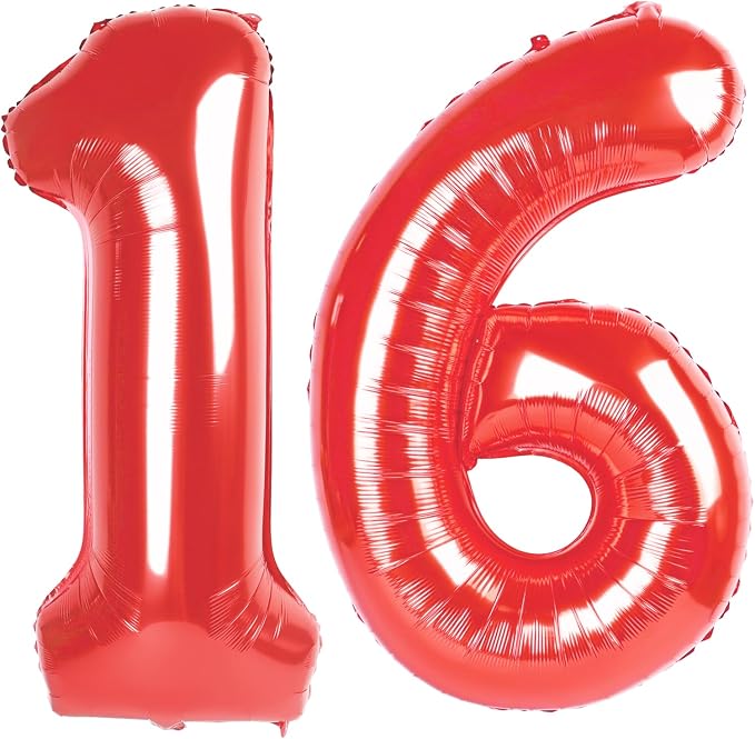 Numbers 15 Balloon 40Inch Red Balloons by Argthjy