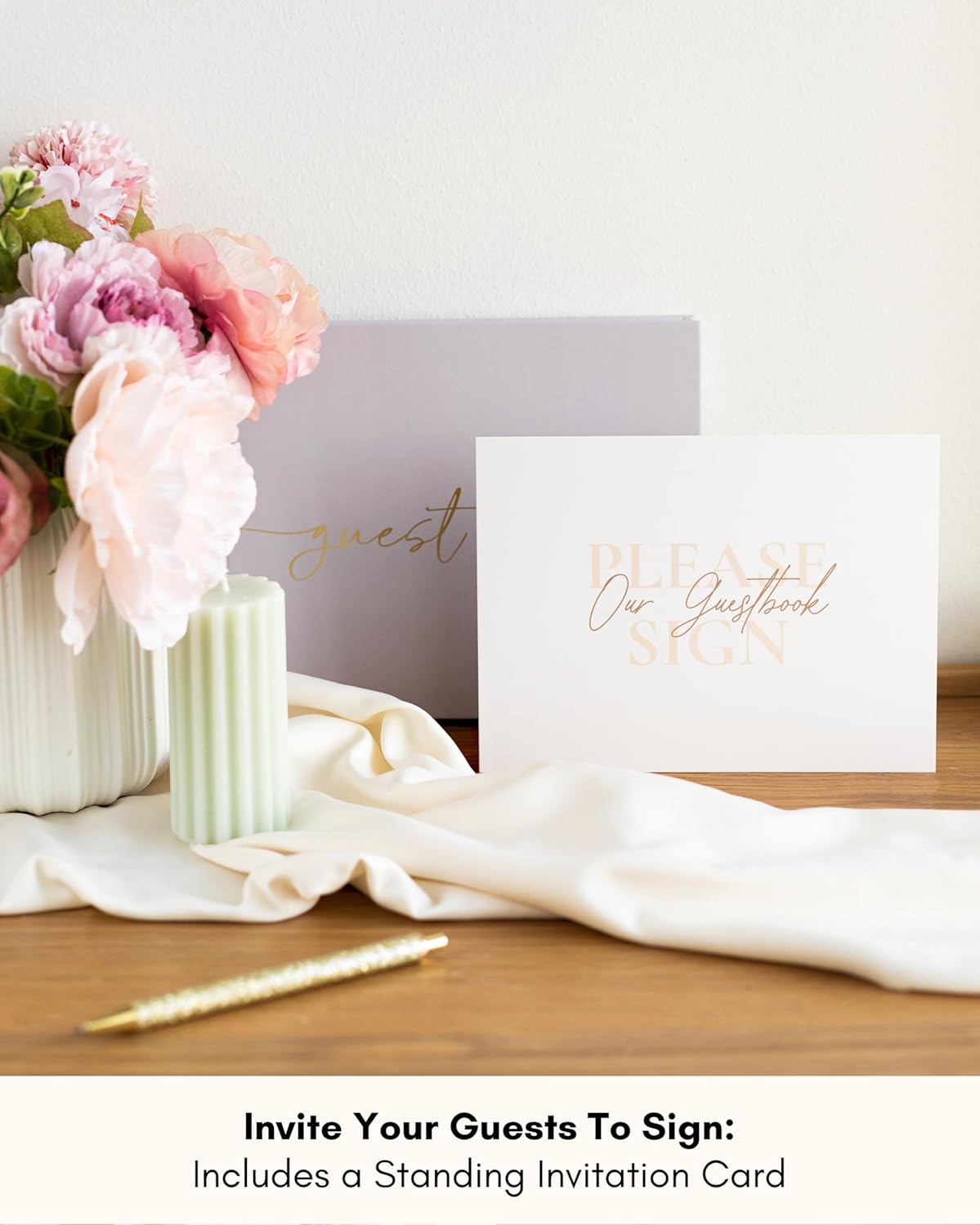Lamare Wedding Guest Book – Polaroid Guest Book for Wedding Reception, Baby Shower, Birthday, Bridal Shower and Special Event Guestbook – A Stylish Sign in Book for Party - Blank Page