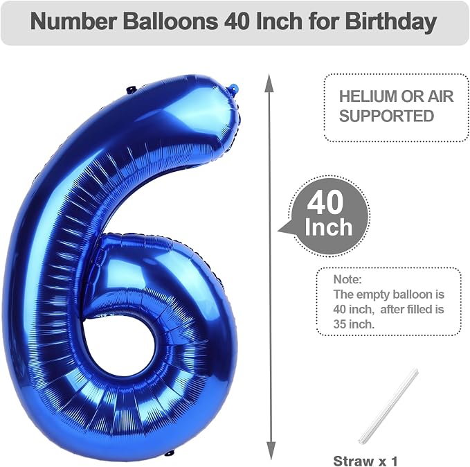 Numbers 15 Balloon 40Inch Blue Balloons - Image 5