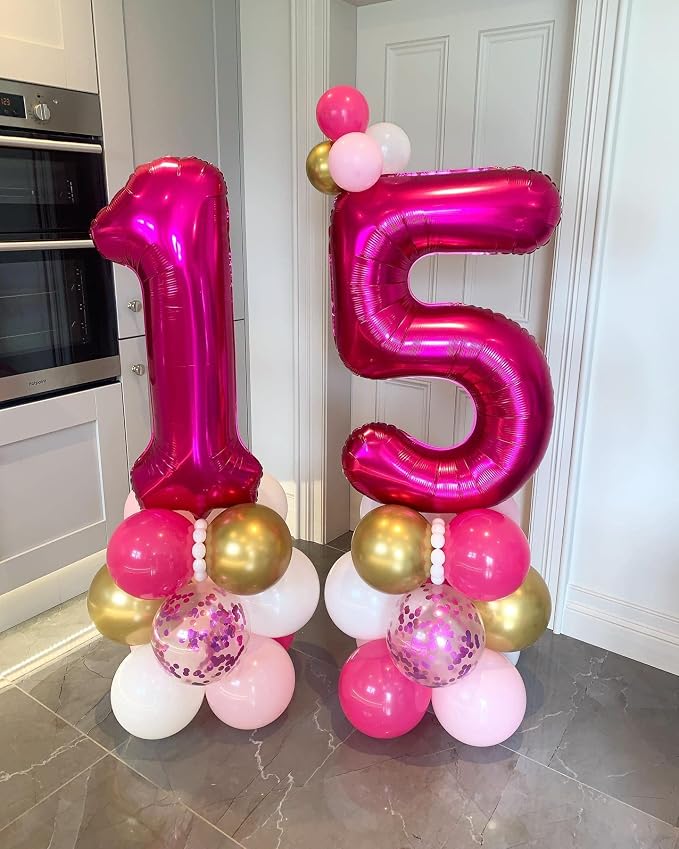 40 Inch Hot Pink 14 Number Balloons Giant Jumbo Huge 14 or 41 Foil Mylar Helium - Image 6
