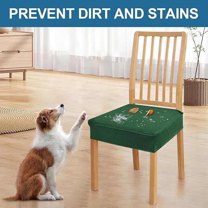 Smiry Waterproof Seat Covers for Dining Room Chairs, No Rear Covers | Stretch - Image 7