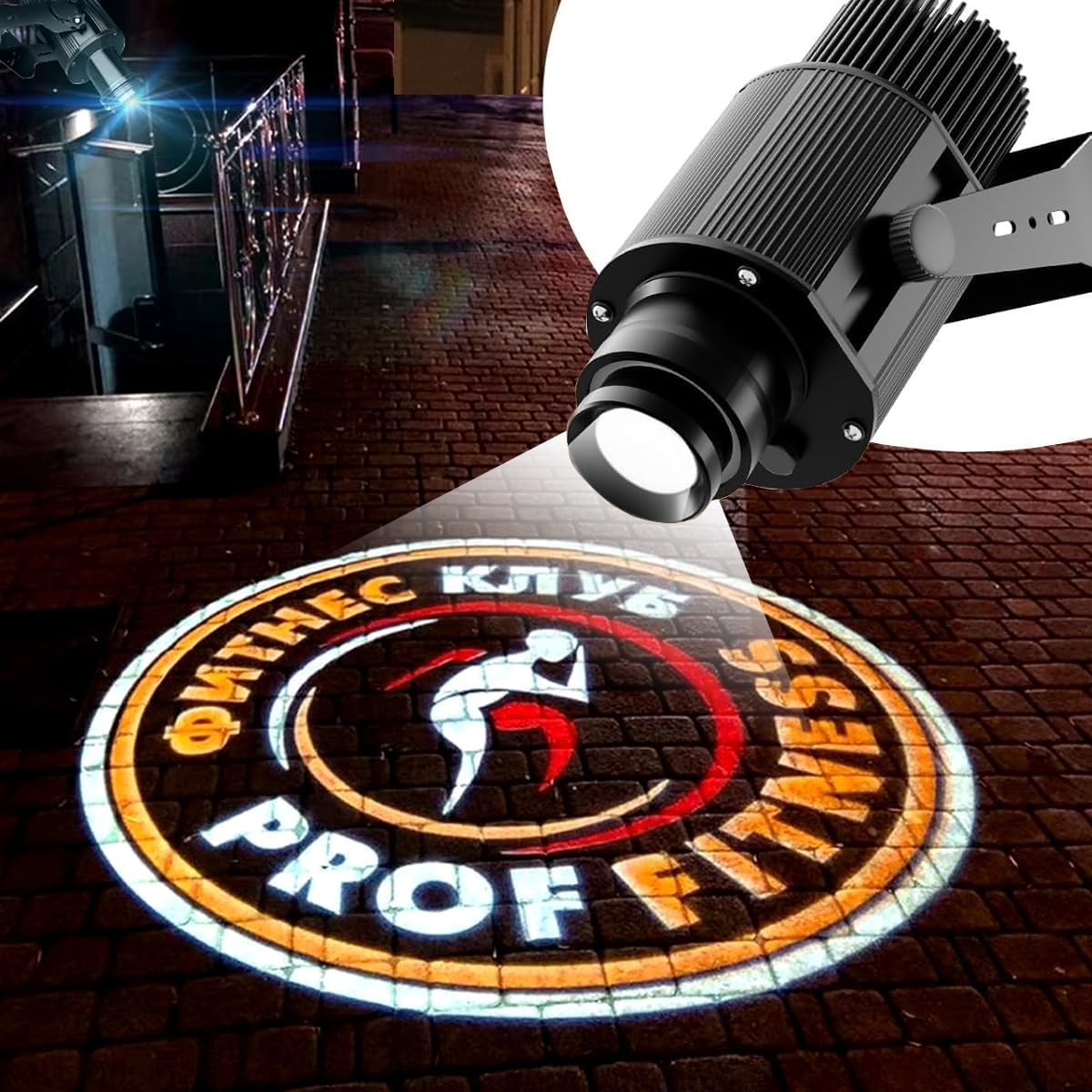 GOBO Projector Custom Logo Projector Lights for Store Business or Outdoor Wall Street Waterproof Ip67 HD Led for Shop Advertising and Wedding (110W)